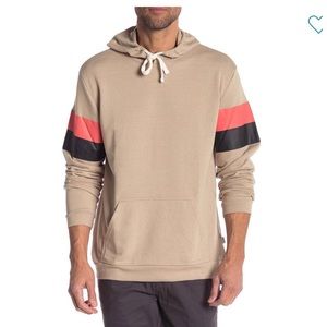 Onia Casual Stripe Hoodie Khaki Cotton Mens L